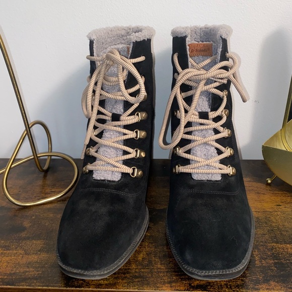 GOOD CONDITION DR SCHOLLS COZY LACE UP HEELED BOOTS size 11 FALL WINTER - Picture 3 of 10
